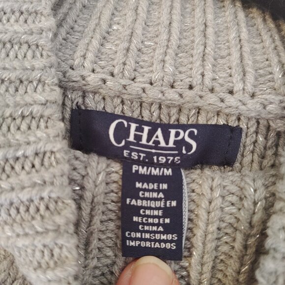 NWT GRAY CHAPS WOMEN'S CABLE KNIT SWEATER WITH SPARKLE - Picture 8 of 11